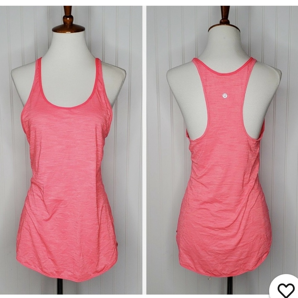 EUC- Lululemon What The Sport Singlet Electric Bright Coral Pink Tank